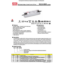 Lade das Bild in den Galerie-Viewer, Netzteil/ Trafo "MW" HLG-80-12V, 60W, IP67