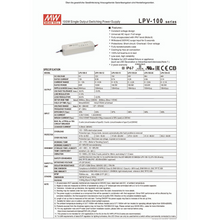 Lade das Bild in den Galerie-Viewer, 1_Netzteil/ Trafo "MW" LPV-100-12V, 102W, IP67