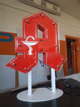 Lade das Bild in den Galerie-Viewer, Apotheken "A", Standversion, einseitig, Profil 1, Neonausleuchtung, 600 x 600 x 100/ 120 mm