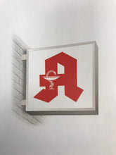 Lade das Bild in den Galerie-Viewer, Apotheken "A", Wandversion, doppelseitig, Profil 4, LED-Ausleuchtung, 600 x 600 x 140 mm
